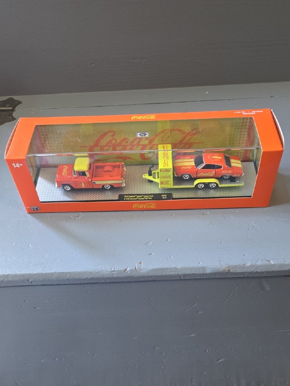 M2 Machines Coca Cola Red and Yellow Truck & Race Car Set